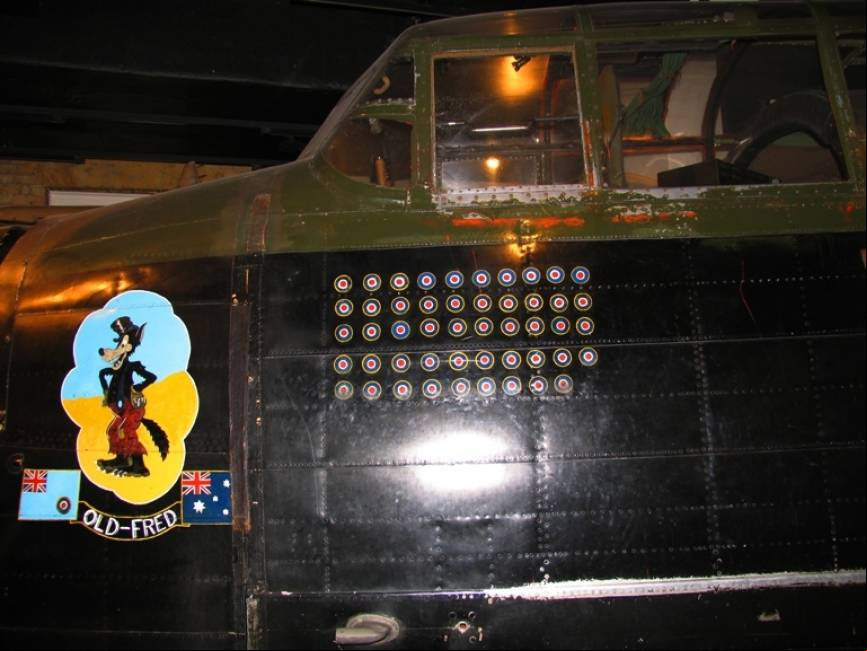 Parte frontal de un bombardero