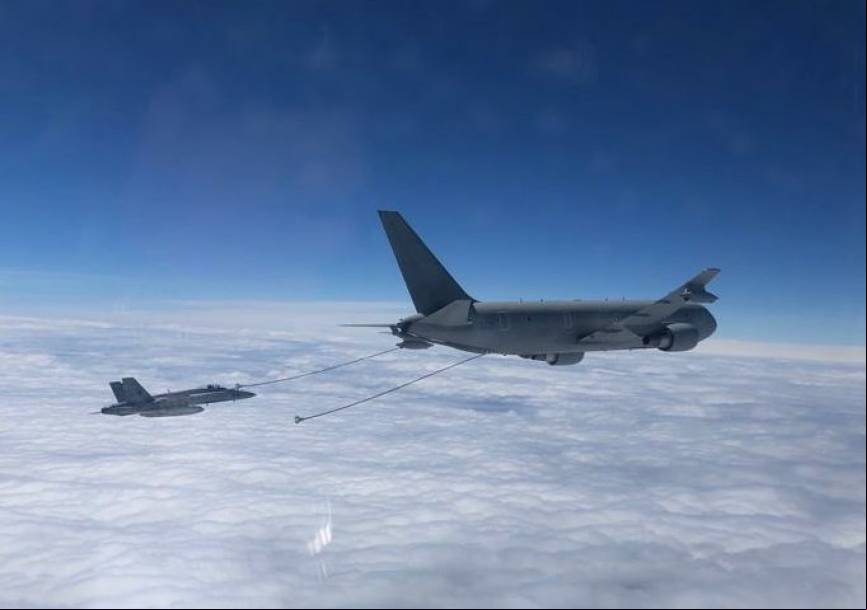 Los EF-18 repostaron sobre Alemania, a falta de aviones espa