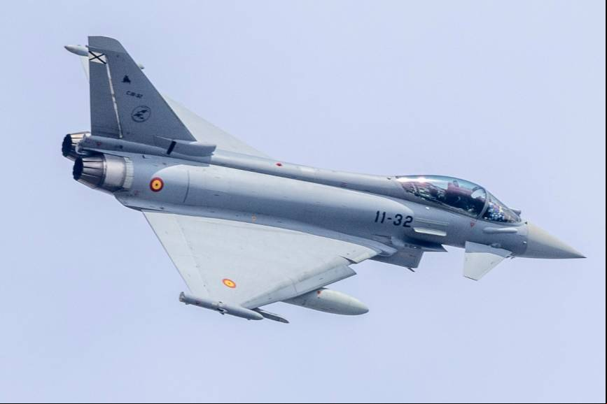 Imagen de otro de los Eurofighter participantes, en este caso del Ala 11, con base en Mor