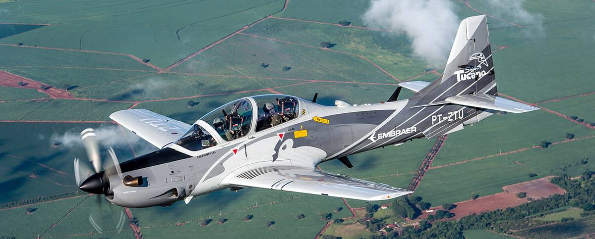Un Embraer A-29N Super Tucano como los que acaba de comprar Panam