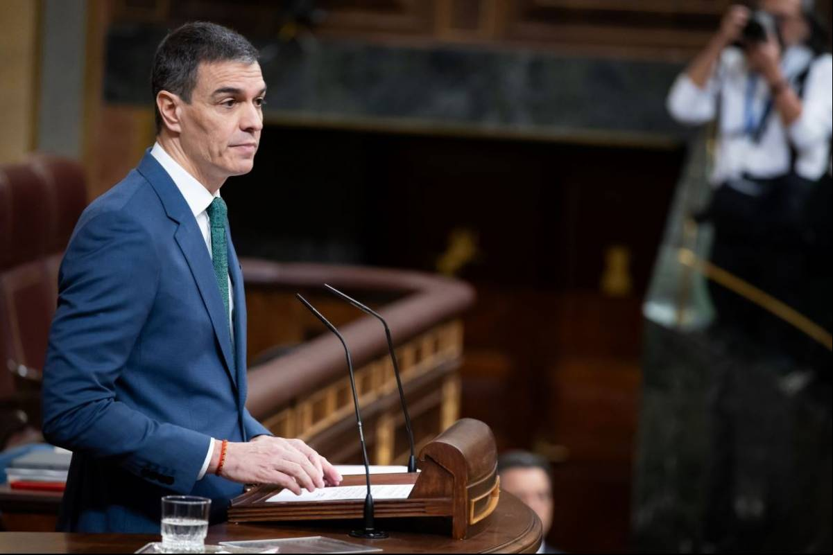 El presidente del Gobierno durante su intervenci